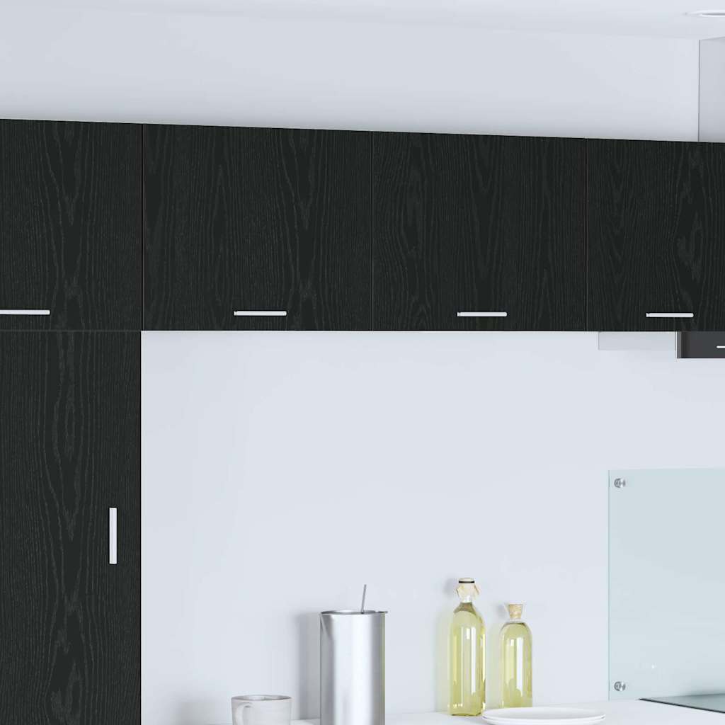 Hanging Cabinet Riga Black Oak and White 50 x 31 x 40 cm