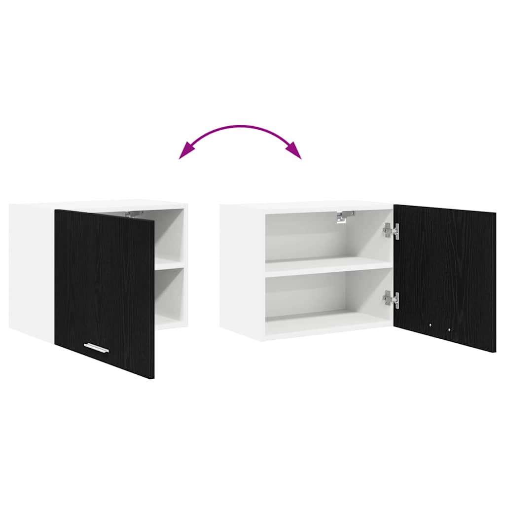 Hanging Cabinet Riga Black Oak and White 50 x 31 x 40 cm