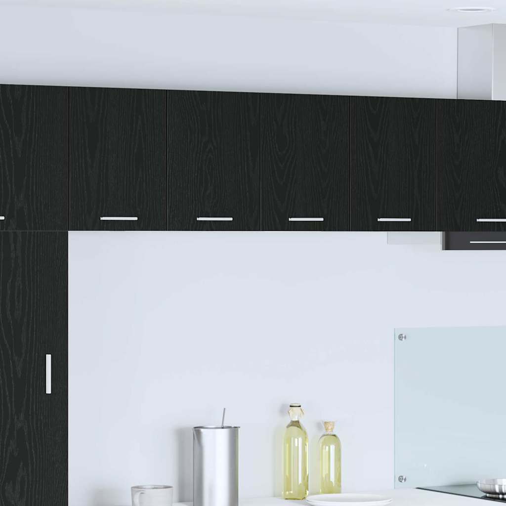 Hanging Cabinet Riga Black Oak and White 60 x 31 x 40 cm