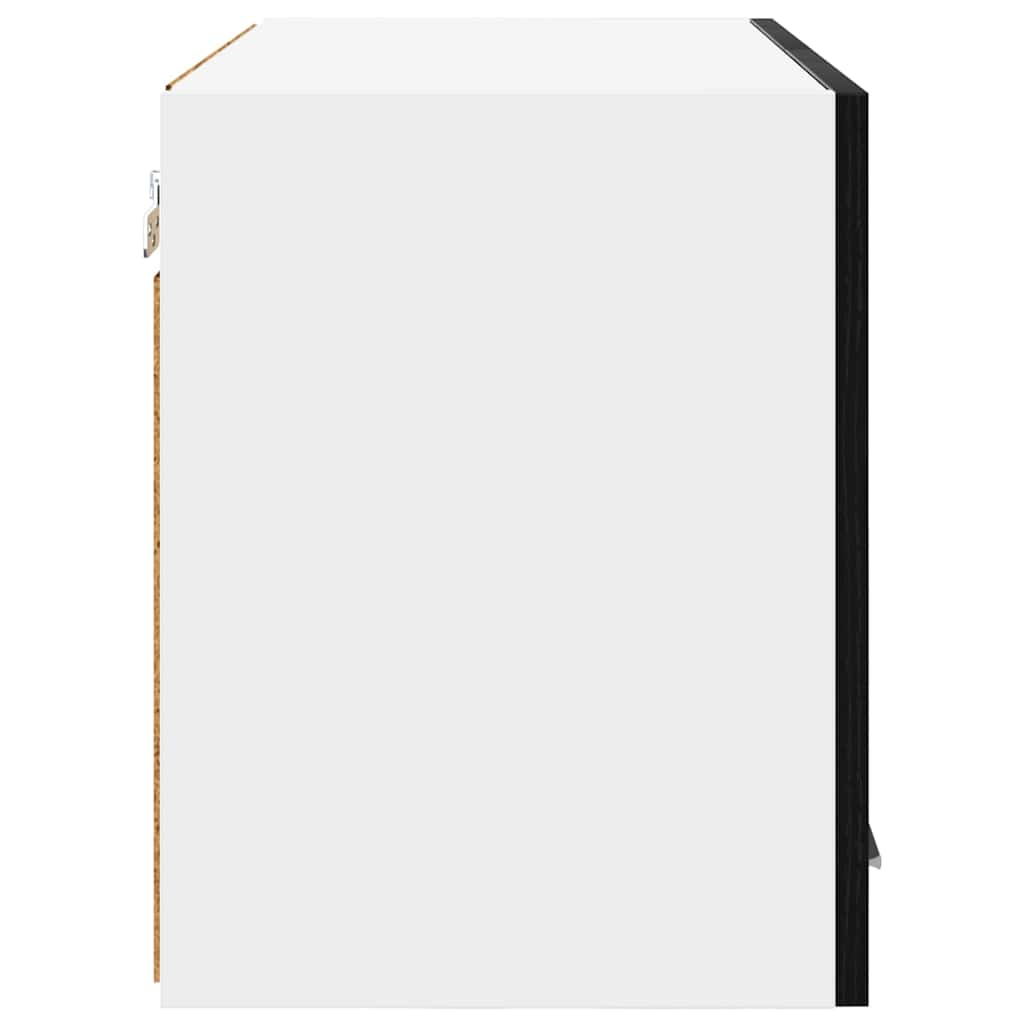 Hanging Cabinet Riga 2 pcs Black Oak and White 60 x 31 x 40 cm