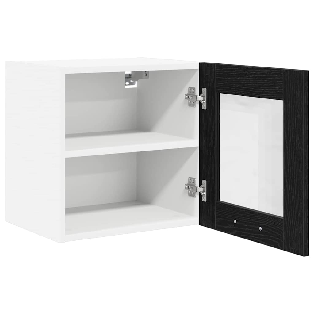 Hanging Cabinet with Shelf Riga 2 pcs Black Oak 40 x 31 x 40 cm