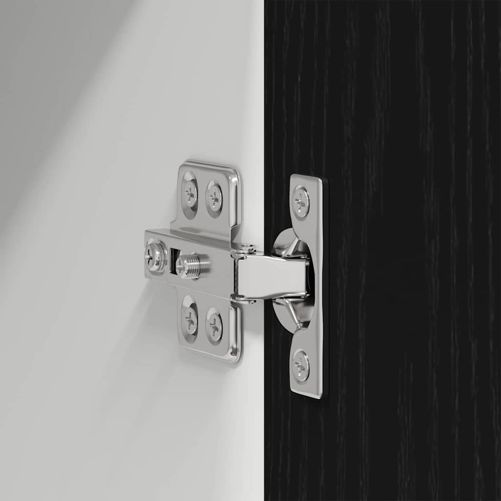 Hanging Cabinet Riga Black Oak and White 30 x 31 x 80 cm