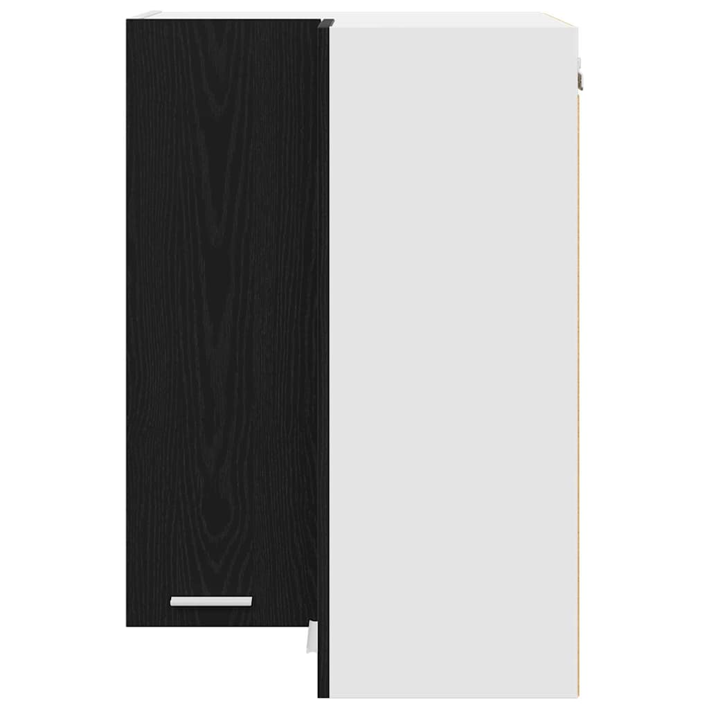 Hanging Cabinet Black Oak and White 57 x 57 x 80 cm