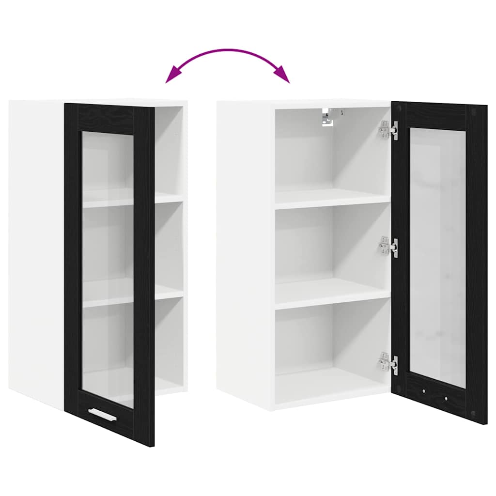 Hanging Cabinet Riga Black Oak 40 x 31 x 80 cm Engineered Wood
