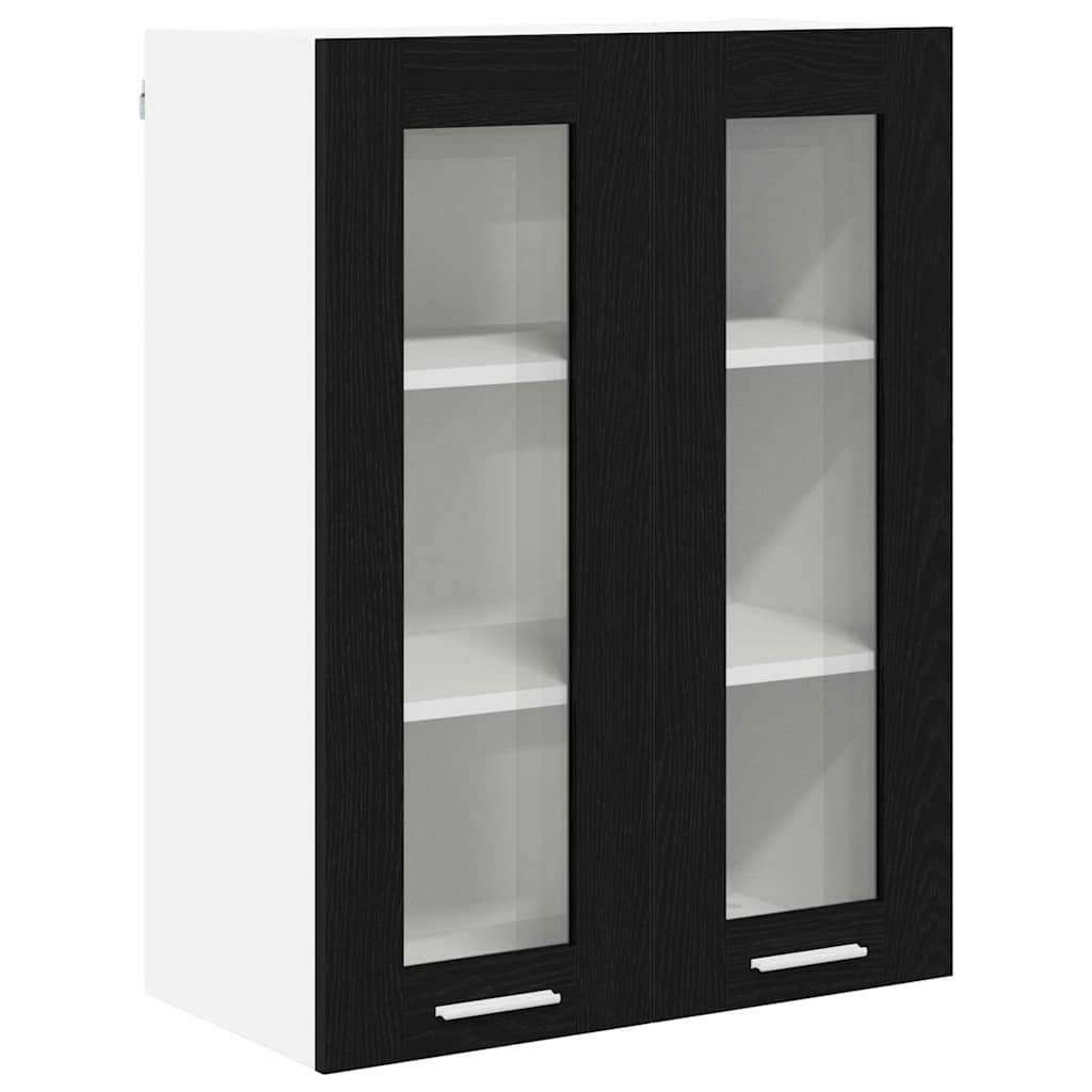 Hanging Cabinet Black Oak 60 x 31 x 80 cm Engineered Wood