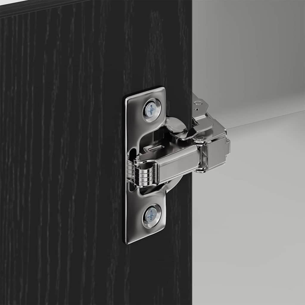 Hanging Cabinet Riga Black Oak and White 57 x 57 x 100 cm