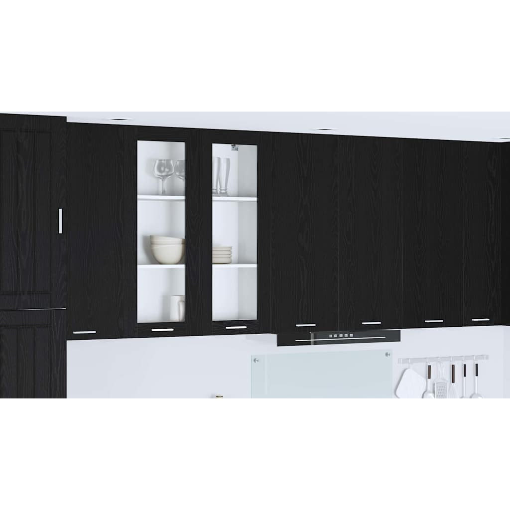 Hanging Cabinet Black Oak 80 x 31 x 100 cm Engineered Wood