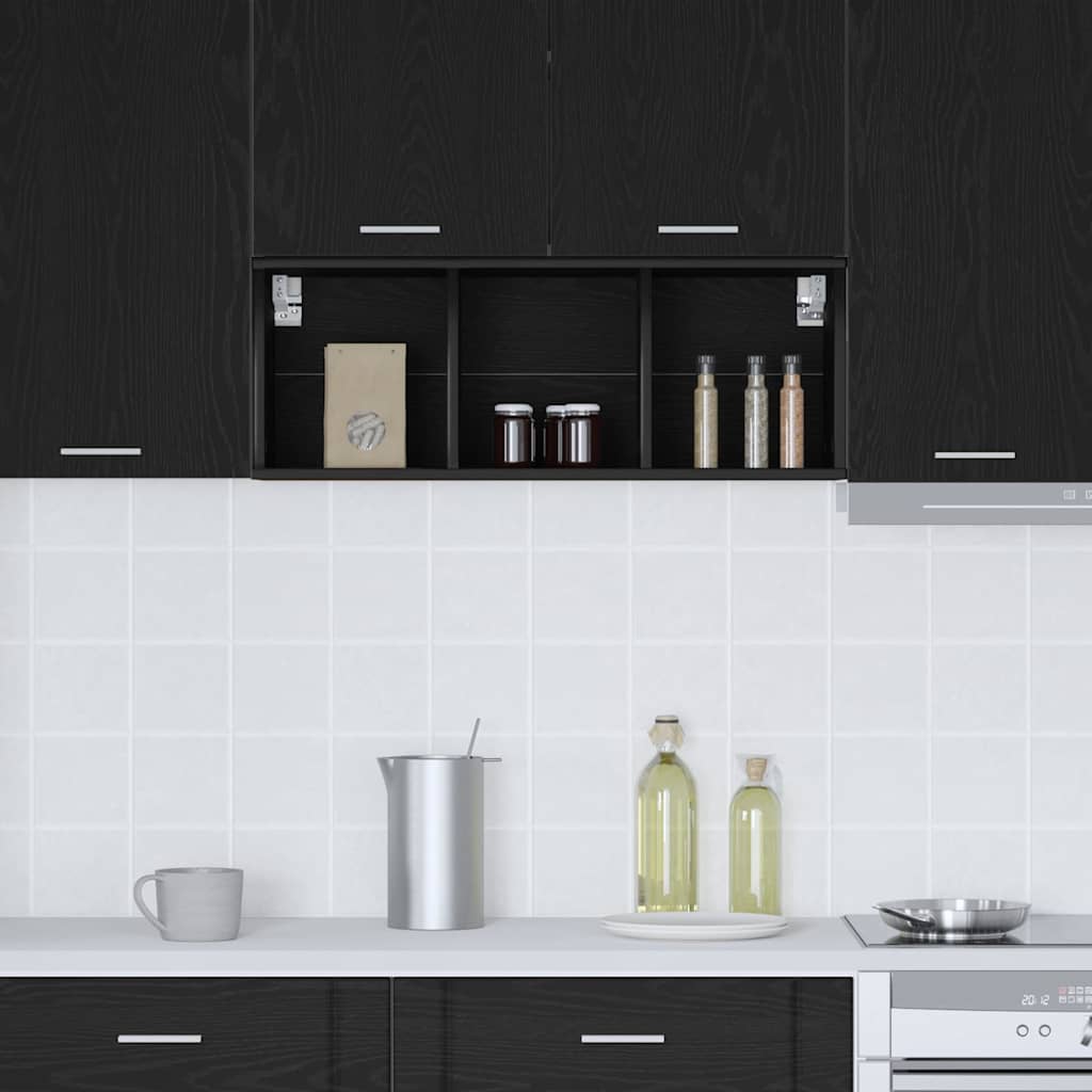 Hanging Cabinet with Shelf Riga Black Oak 30 x 29,5 x 80 cm