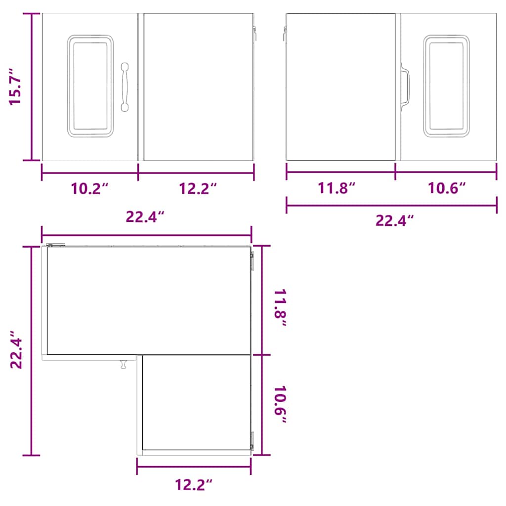 Dishwasher Panel Kalmar White 57 x 57 x 40 cm Engineered Wood