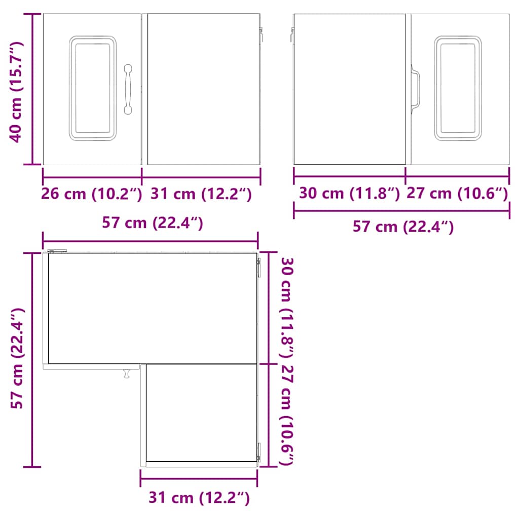 Dishwasher Panel Kalmar High Gloss White 57 x 57 x 40 cm