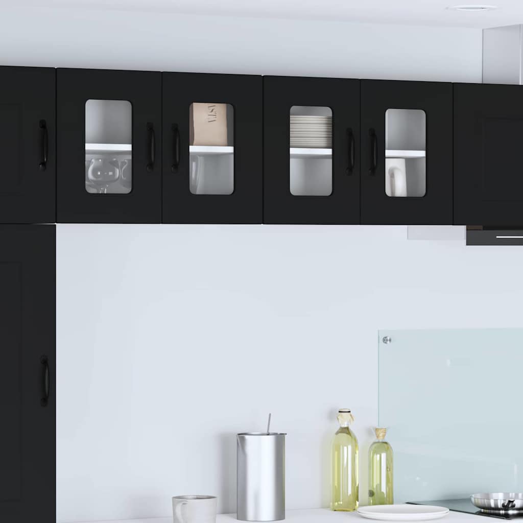 Kitchen Wall Cabinet with Shelf 2 pcs Black 60 x 31 x 40 cm
