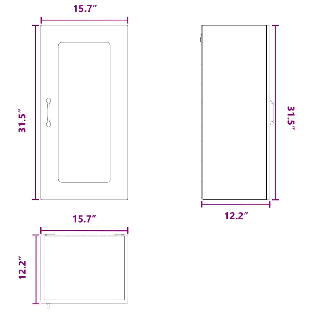 Dishwasher Panel Kalmar Black 40 x 31 x 80 cm Engineered Wood