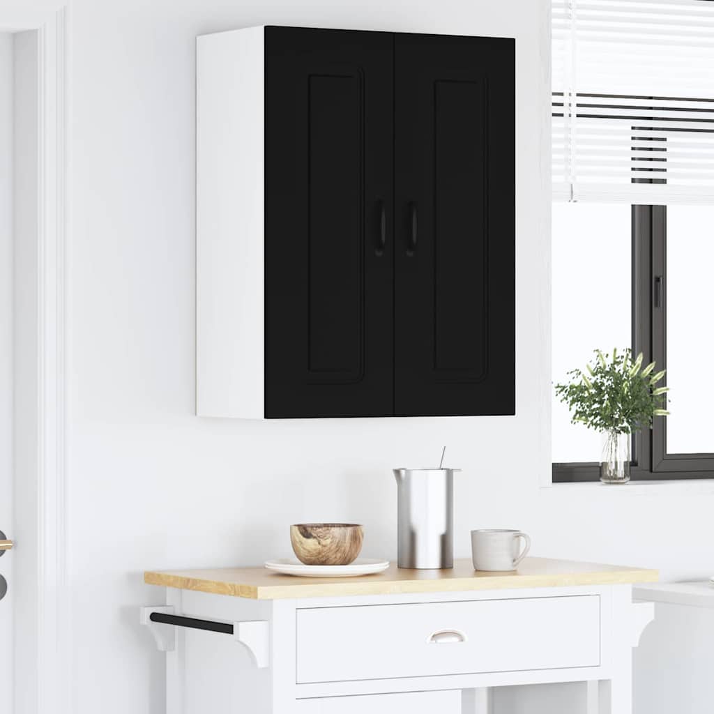 Kitchen Wall Cabinet with Shelf 2 pcs Black 30 x 31 x 80 cm