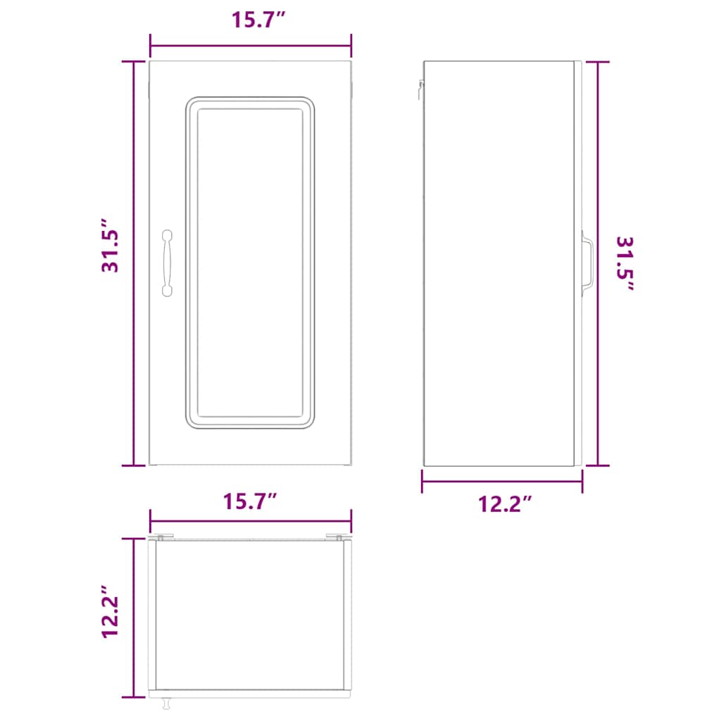 Dishwasher Panel Kalmar Black 40 x 31 x 80 cm Engineered Wood