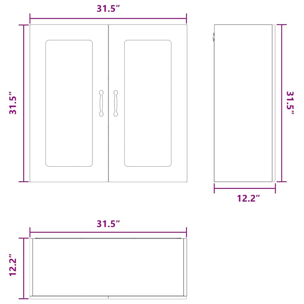 Dishwasher Panel Kalmar Black 80 x 31 x 80 cm Engineered Wood