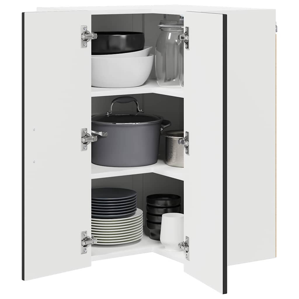 Kitchen Wall Cabinet Black 57 x 57 x 80 cm Engineered Wood