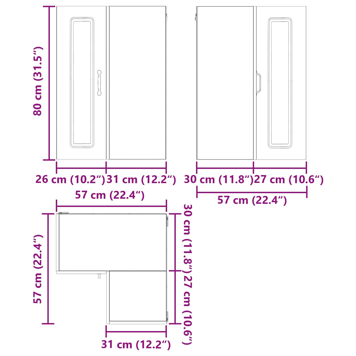Dishwasher Panel Kalmar High Gloss White 57 x 57 x 80 cm