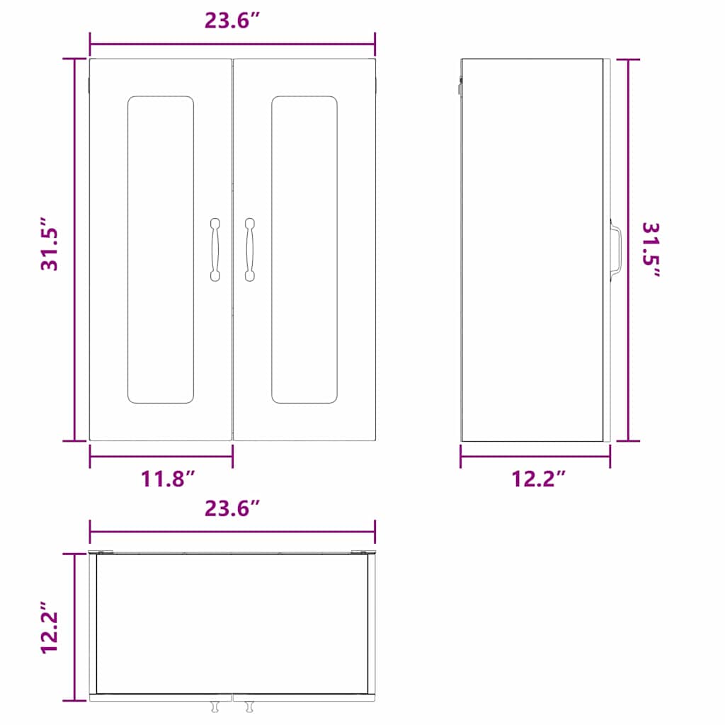Dishwasher Panel Kalmar Black 60 x 31 x 80 cm Engineered Wood