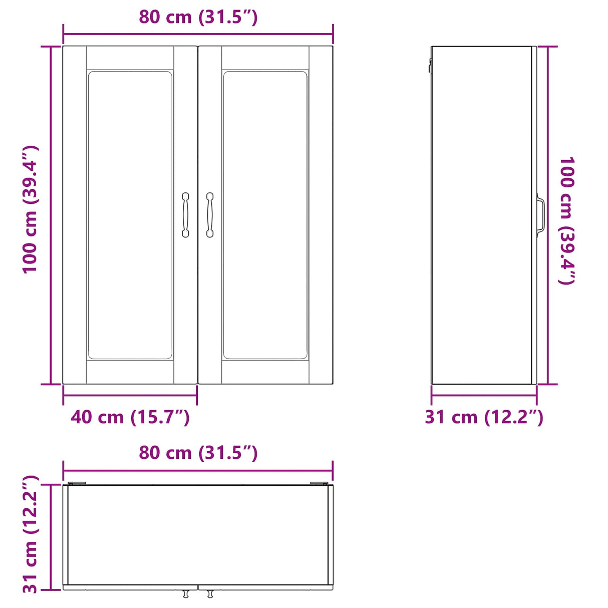 Dishwasher Panel Kalmar High Gloss White 80 x 31 x 100 cm