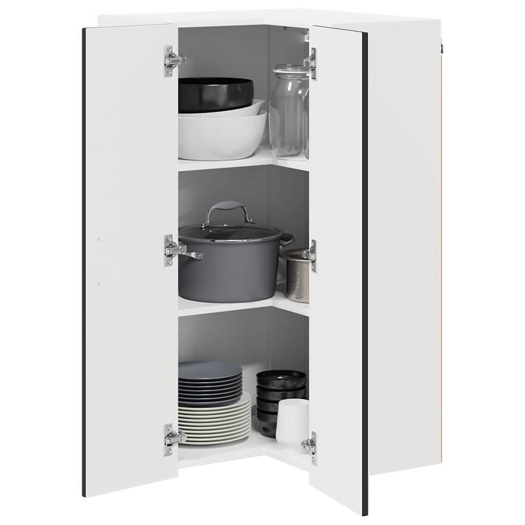 Kitchen Wall Cabinet Black 57 x 57 x 100 cm Engineered Wood