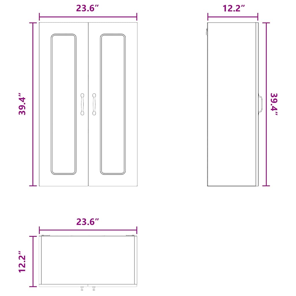 Dishwasher Panel Kalmar Black 60 x 31 x 100 cm Engineered Wood