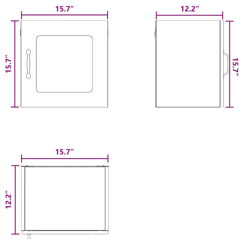 Wall Glass Cabinet LUCCA Black 40 x 31 x 40 cm Engineered Wood