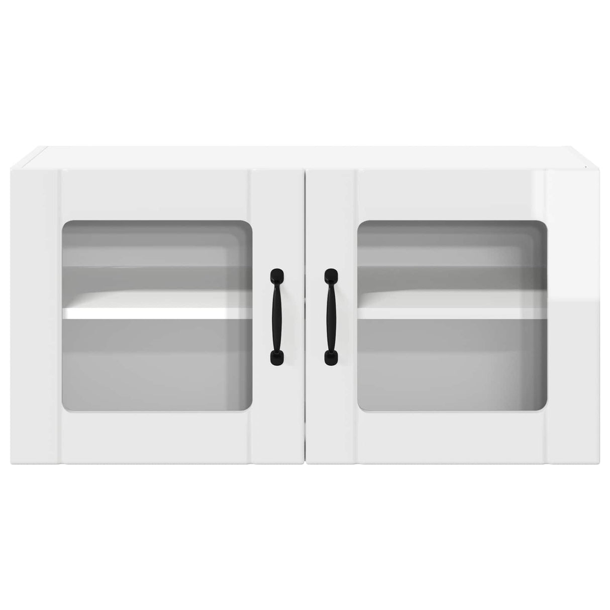 Wall Glass Cabinet LUCCA High Gloss White 80 x 31 x 40 cm