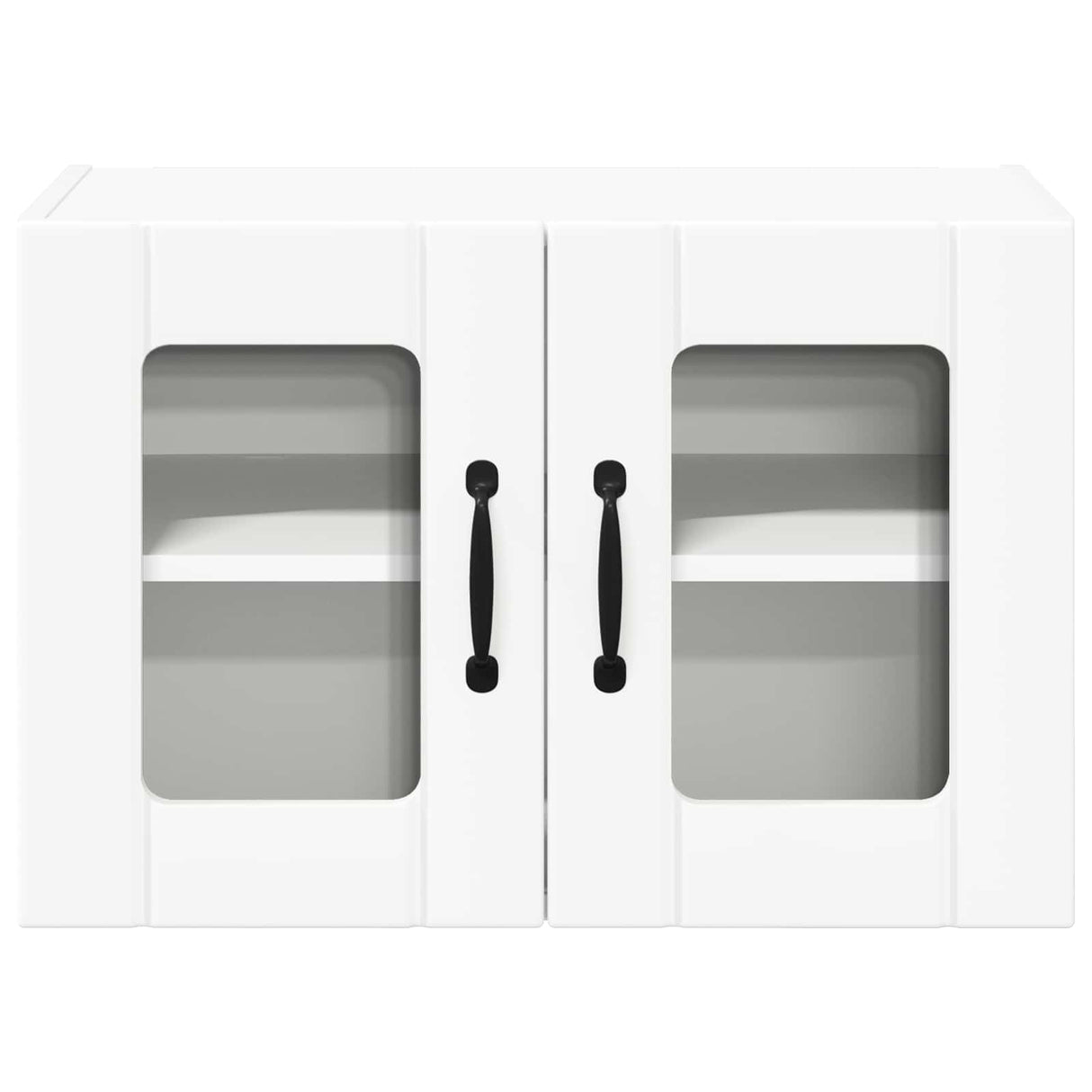 Wall Glass Cabinet LUCCA 2 pcs White Engineered Wood