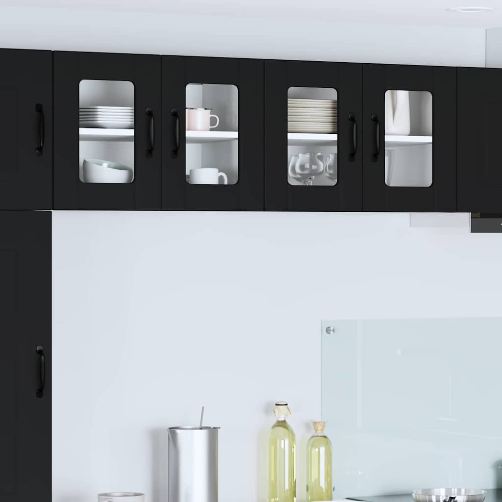 Kitchen Wall Cabinet with Shelf 2 pcs Black 60 x 31 x 40 cm