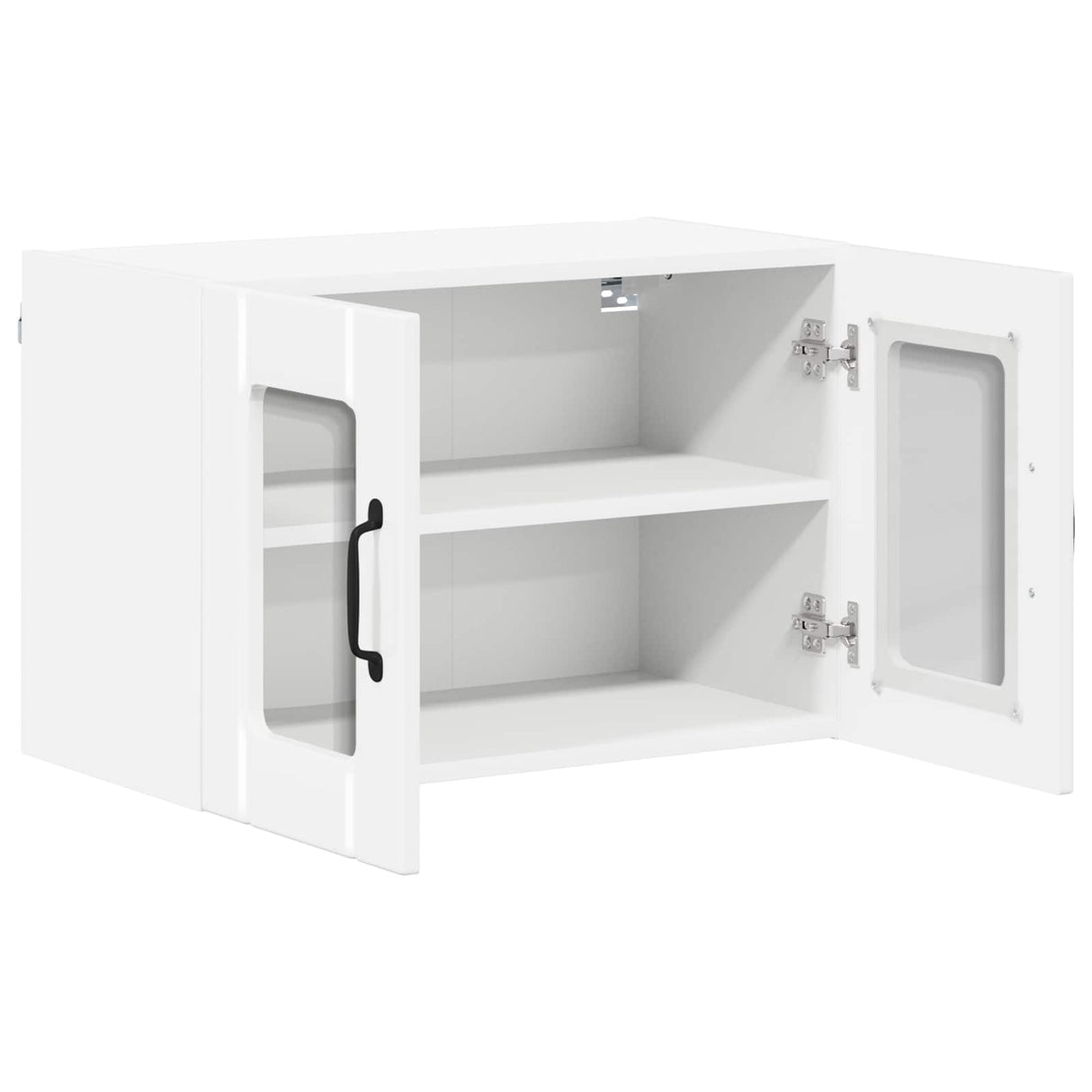 Wall Glass Cabinet LUCCA 2 pcs High Gloss White 60 x 31 x 40 cm