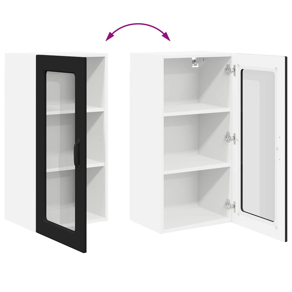 Kitchen Wall Cabinet Black 40 x 31 x 80 cm Engineered Wood