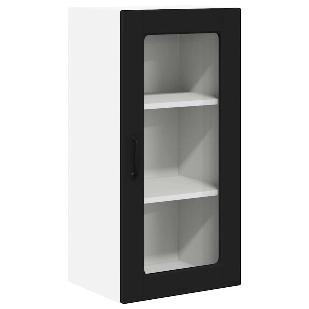 Kitchen Wall Cabinet with Shelf 2 pcs Black 40 x 31 x 80 cm