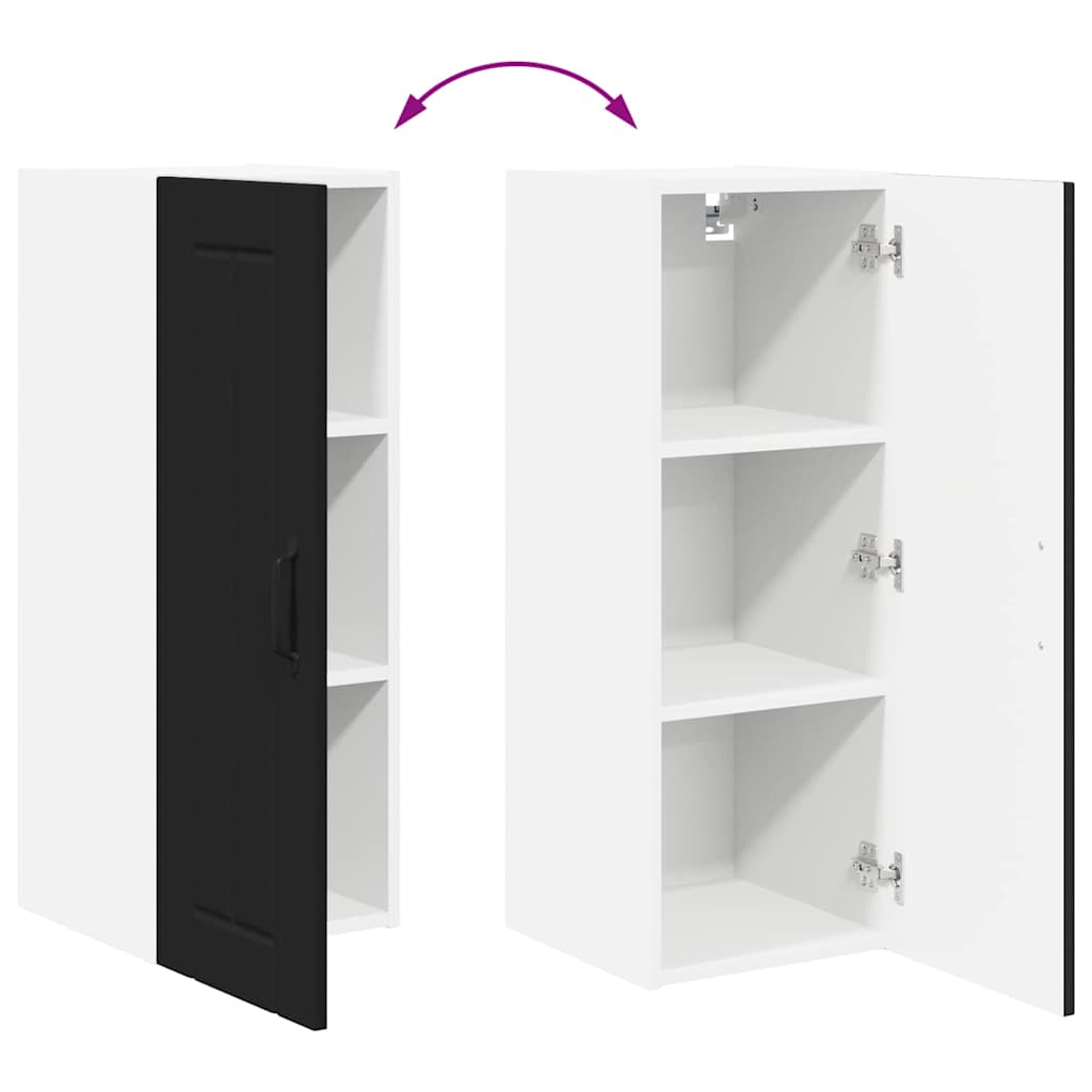 Kitchen Wall Cabinet Black 30 x 31 x 80 cm Engineered Wood