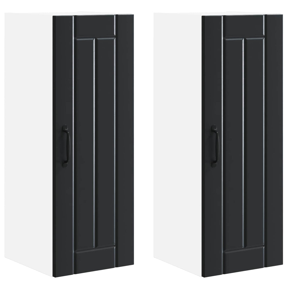 Wall Cabinet LUCCA 2 pcs Black 30 x 31 x 80 cm Engineered Wood