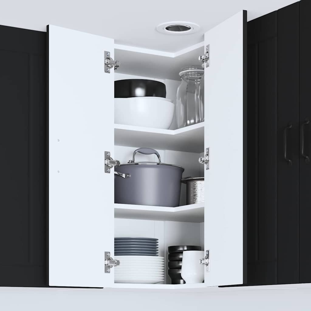 Kitchen Wall Cabinet Black 57 x 57 x 80 cm Engineered Wood