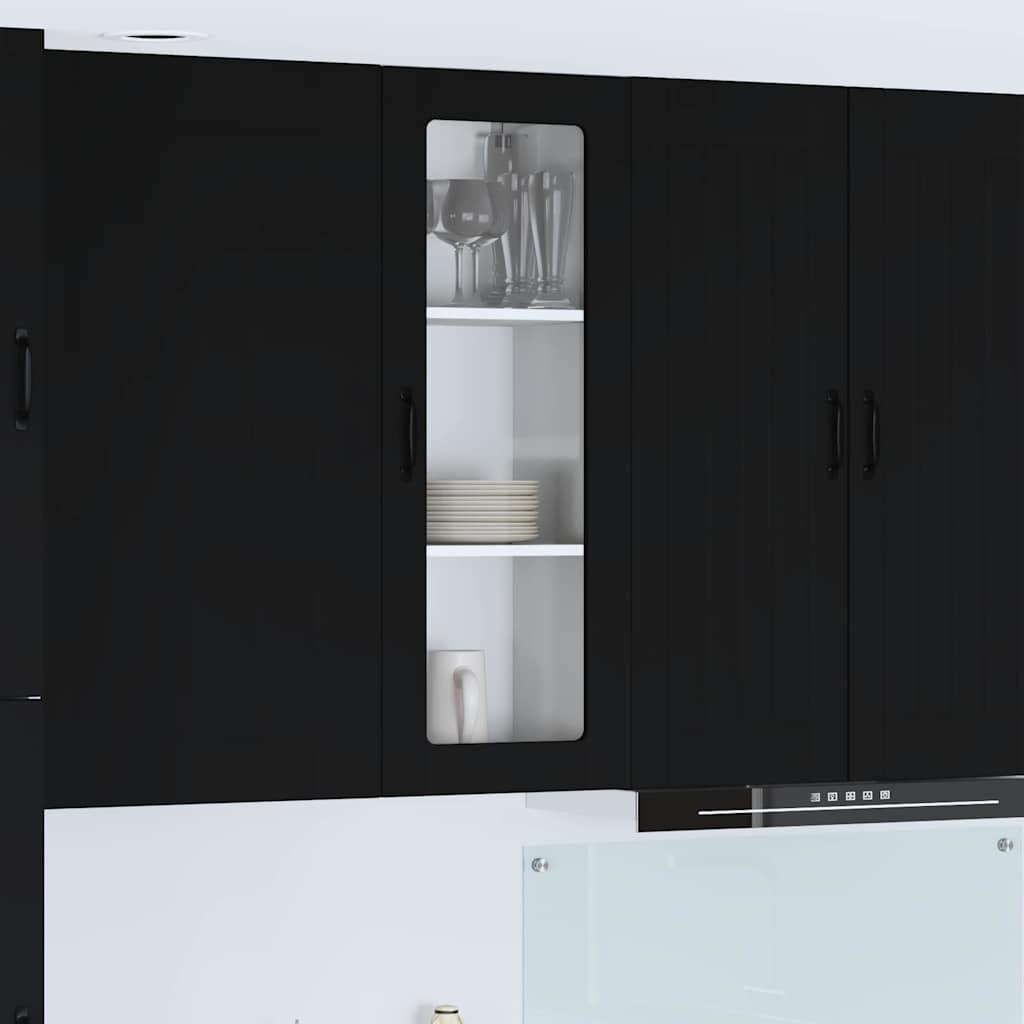 Kitchen Wall Cabinet Black 40 x 31 x 100 cm Engineered Wood
