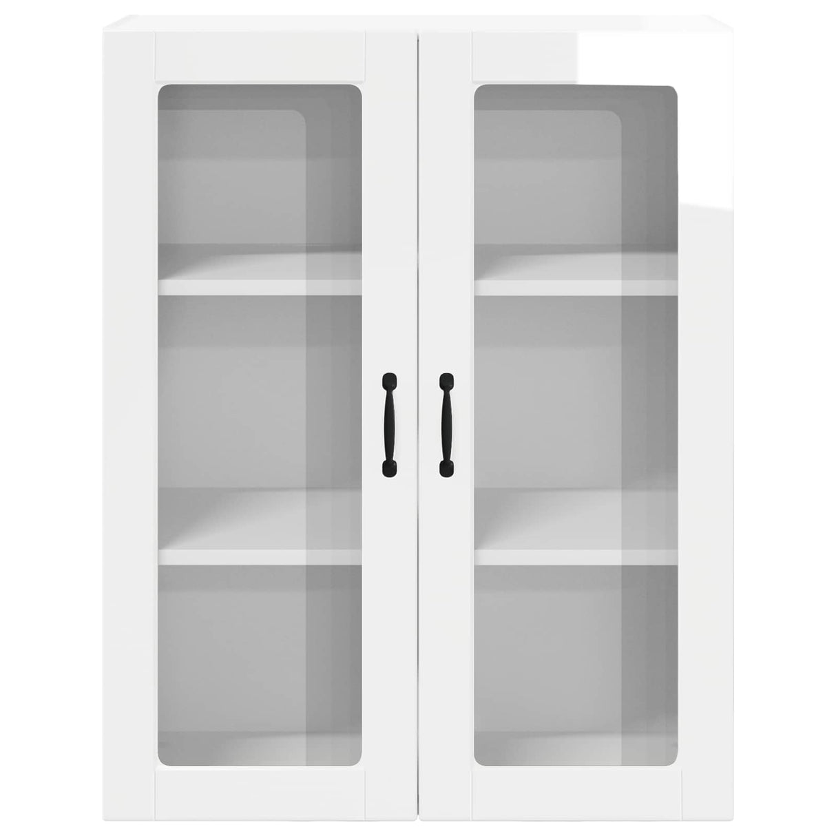 Wall Glass Cabinet LUCCA High Gloss White 80 x 31 x 100 cm