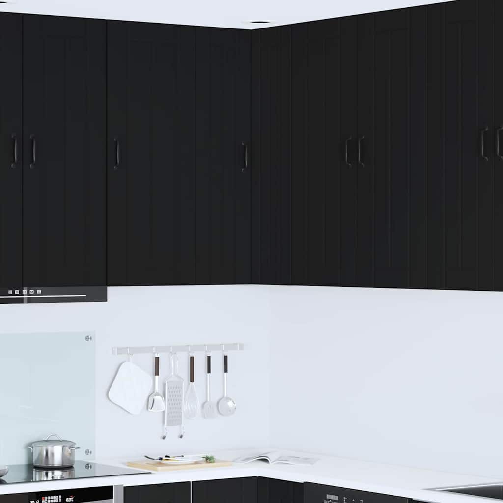 Kitchen Wall Cabinet Black 57 x 57 x 100 cm Engineered Wood