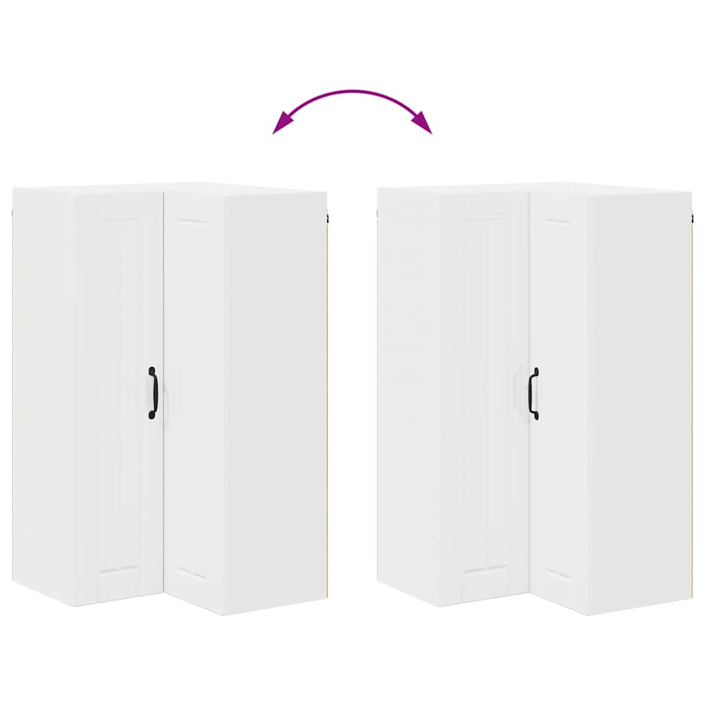 Kitchen Wall Cabinet High Gloss White 57 x 57 x 100 cm