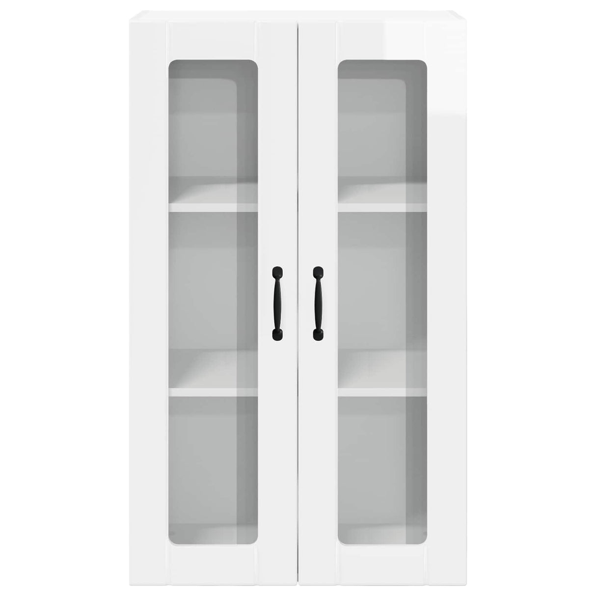 Wall Glass Cabinet LUCCA High Gloss White 60 x 31 x 100 cm