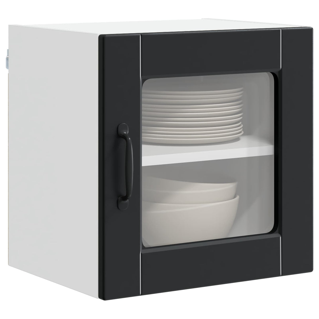 Wall Glass Cabinet PORTO Black 40 x 31 x 40 cm Engineered Wood