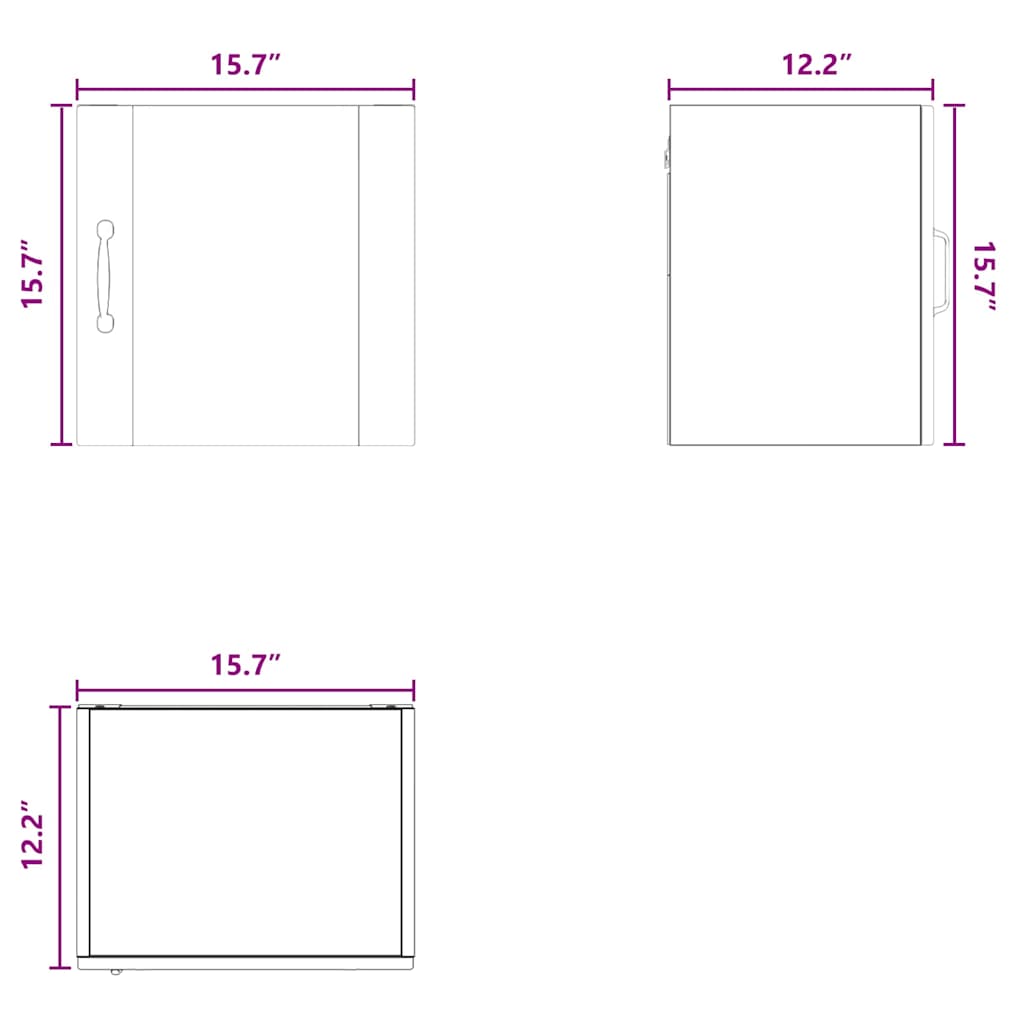 Wall Cabinet PORTO Black 40 x 31 x 40 cm Engineered Wood