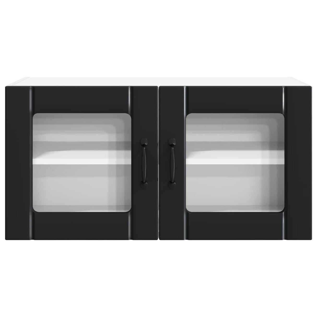 Wall Glass Cabinet PORTO Black 80 x 31 x 40 cm Engineered Wood