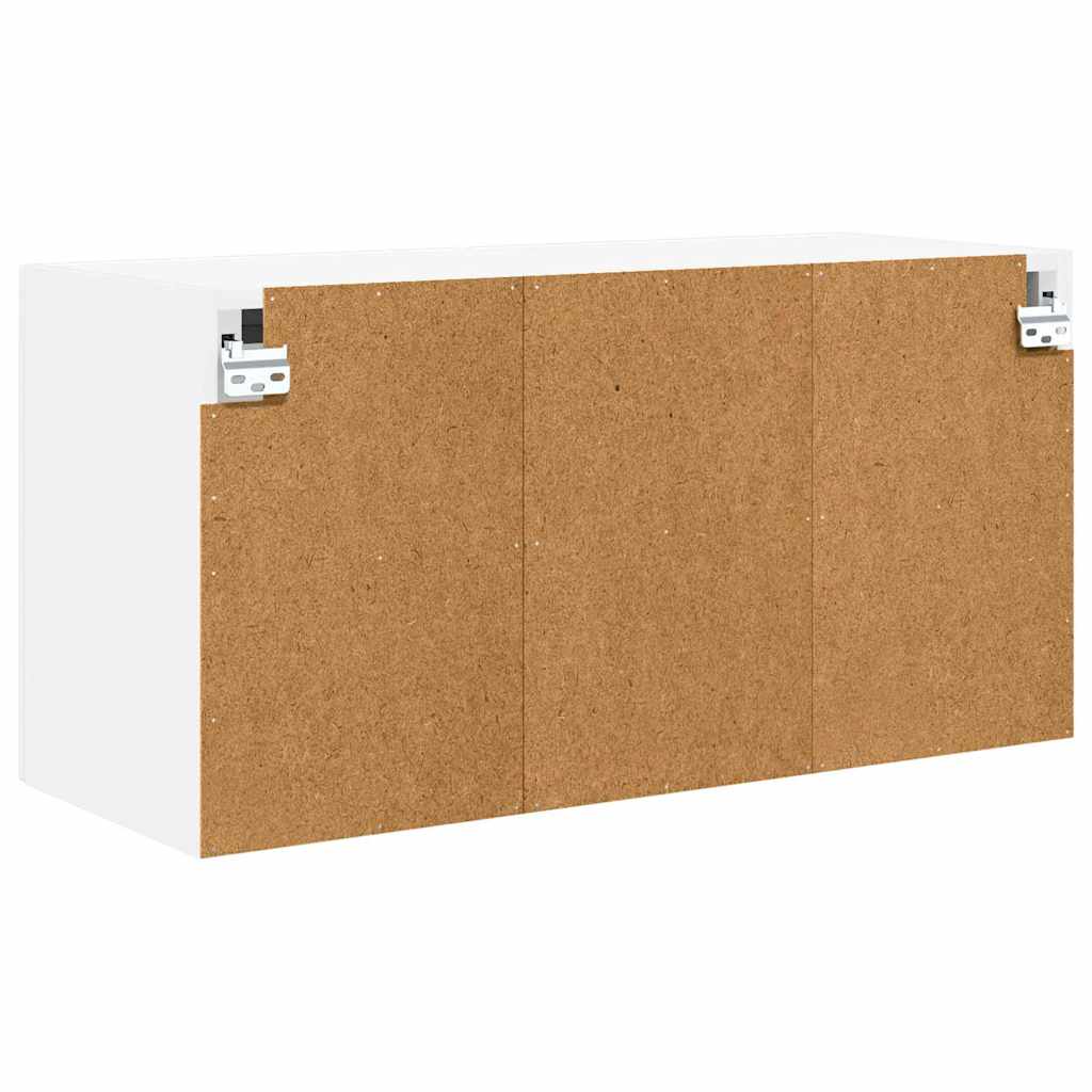 Wall Glass Cabinet PORTO High Gloss White 80 x 31 x 40 cm