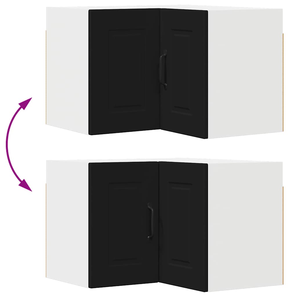 Kitchen Wall Cabinet Black 57 x 57 x 40 cm Engineered Wood