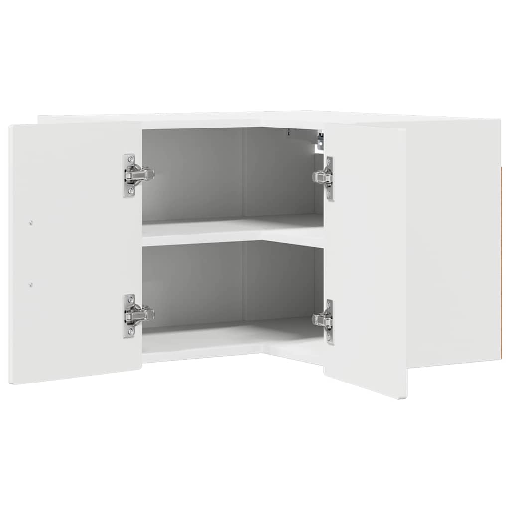 Wall Corner Cabinet PORTO High Gloss White 57 x 57 x 40 cm