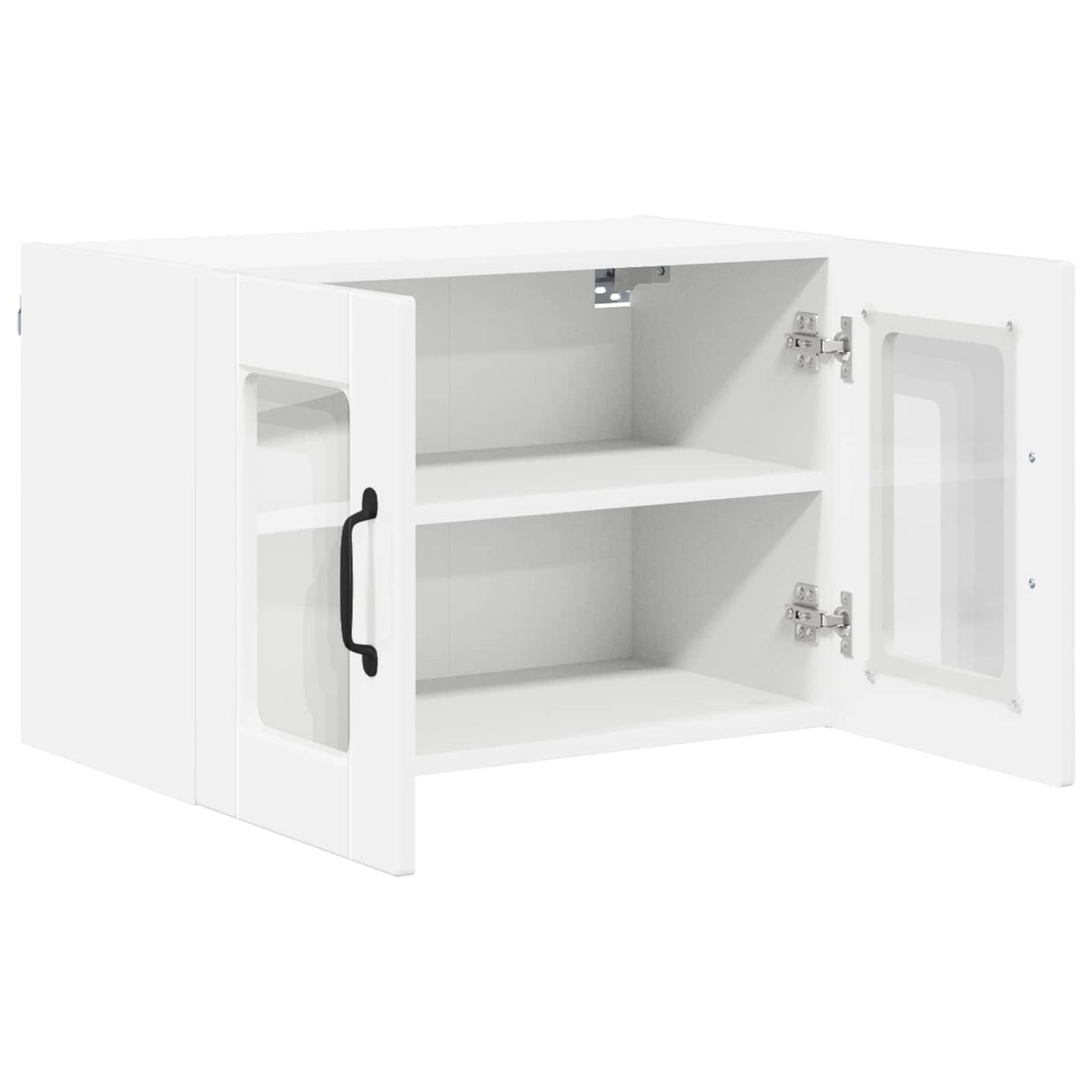 Wall Glass Cabinet PORTO 2 pcs High Gloss White 60 x 31 x 40 cm