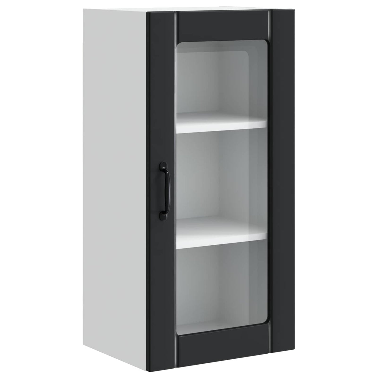 Wall Glass Cabinet PORTO Black 40 x 31 x 80 cm Engineered Wood