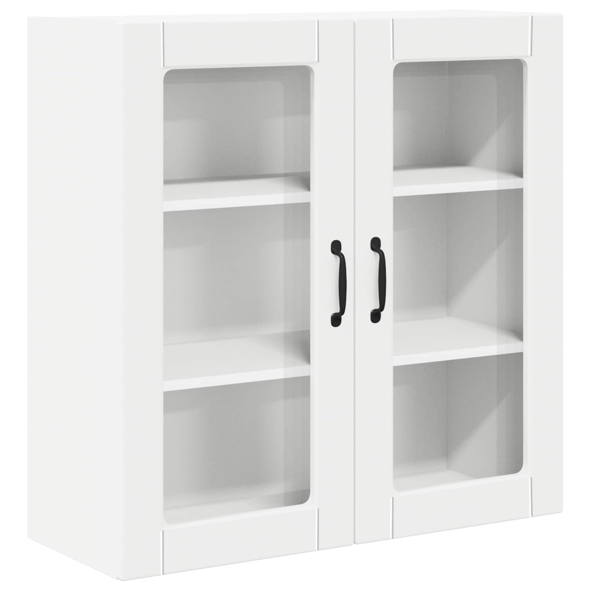 Wall Glass Cabinet PORTO White 80 x 31 x 80 cm Engineered Wood