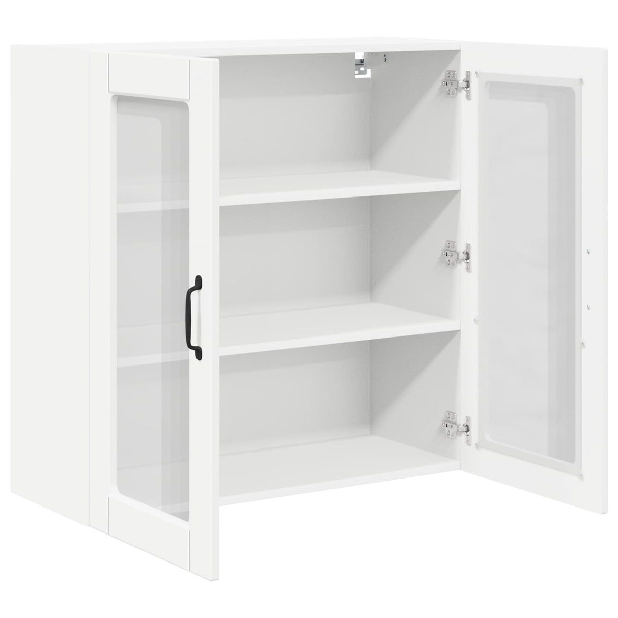 Wall Glass Cabinet PORTO White 80 x 31 x 80 cm Engineered Wood